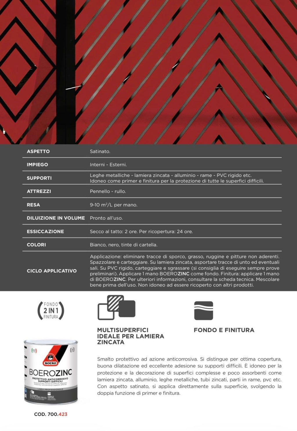 BOEROZINC GRIGIO FINESTRA 740 RAL 7040 0,750 ML